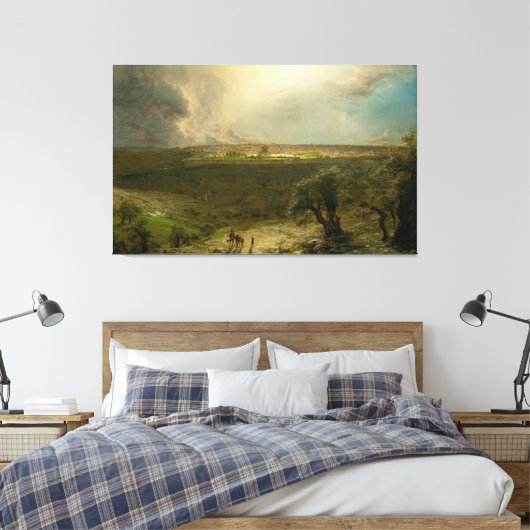 F. KERK - Jeruzalem vanaf de Olijfberg 1870 Canvas Afdruk (Insitu (Slaapkamer))