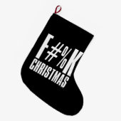 F Kerstmis op zwart Grote Kerstsok (Voorkant (Hangend))