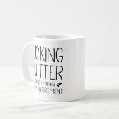 F*Knikkende Quitter Oops I betekent Tevreden Pensi Koffiemok (Voorkant links)