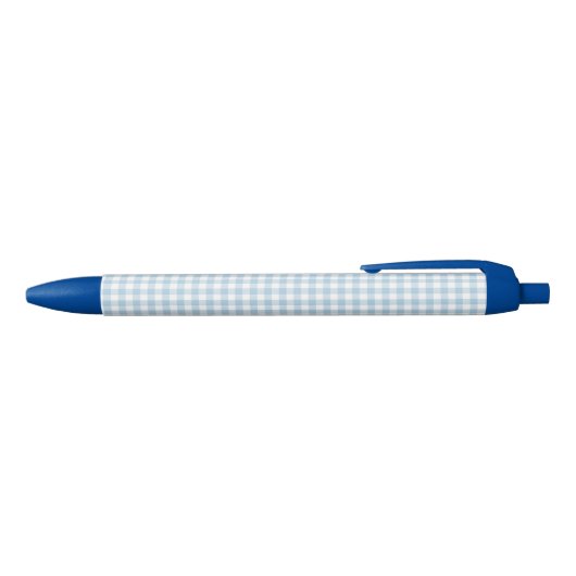 F & L Blue Gingham Zwarte Inkt Pen (Bovenkant)