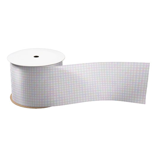 F & L Colorful Gingham Satijnen Lint (Spoel)