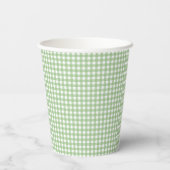 F & L Dark Green Gingham Papieren Bekers (Achterkant)