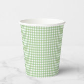F & L Dark Green Gingham Papieren Bekers (Rechts)