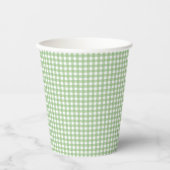 F & L Dark Green Gingham Papieren Bekers (Voorkant)