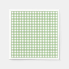 F & L Dark Green Gingham Servet