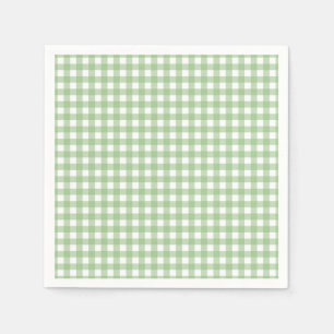 F & L Dark Green Gingham Servet