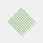 F & L Dark Green Gingham Servet (Hoek)