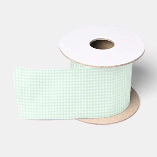 F & L Green Gingham Satijnen Lint (Spoel)