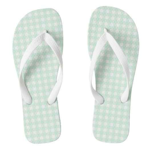 F & L Groen Geruit Teenslippers (Voetbed)