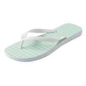 F & L Groen Gingham Teenslippers (Schuin)