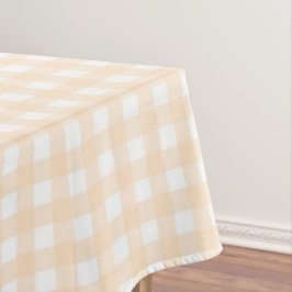 F & L Light Tan Gingham Tafelkleed
