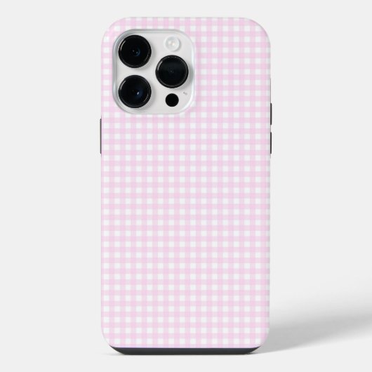 F & L Pink Gingham iPhone Hoesje (Achterkant)