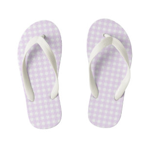 F & L Pink Gingham Kinder Teenslippers