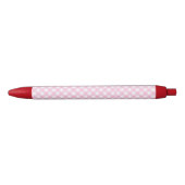 F & L Roze Crisscross Gingham Blauwe Inkt Pen (Voorkant)