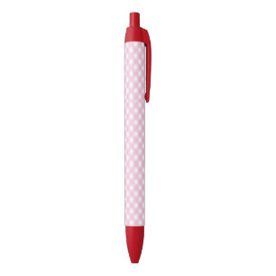 F & L Roze Crisscross Gingham Blauwe Inkt Pen