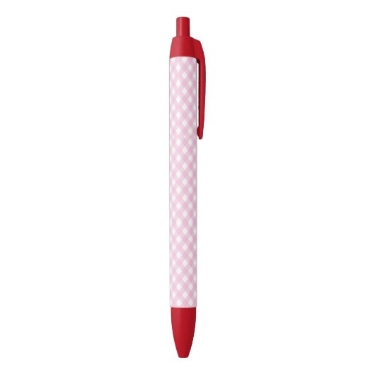 F & L Roze Crisscross Gingham Blauwe Inkt Pen (Achterkant (Verticaal))