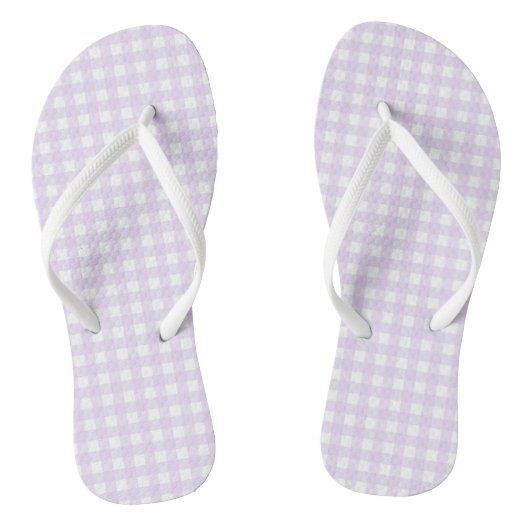 F & L Roze Geruite Flip Flops Paar (Voetbed)