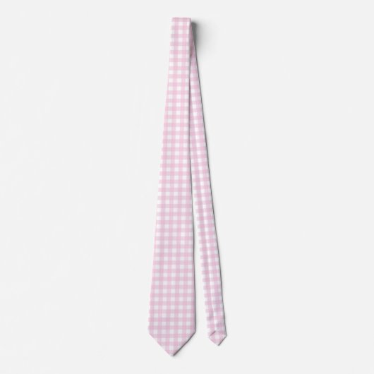F & L Roze Gingham Stropdas (Voorkant)