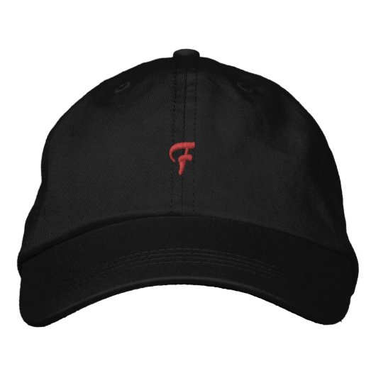 F Letter - Geborduurde Hoed met Initiaal Monogram Pet (Voorkant)