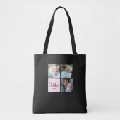 F*Moeder Opgericht Script Zwart 3 Foto Cadeau Tote Bag (Voorkant)