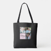 F*Moeder Opgericht Script Zwart 3 Foto Cadeau Tote Bag (Achterkant)