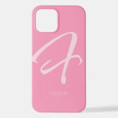 F Monogram Aangepast roze iPhone Hoesje (Achterkant)