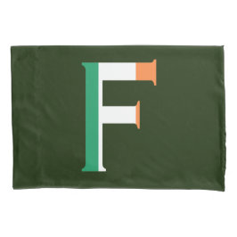F Monogram bedekt met Ierse vlag pcnt Kussensloop