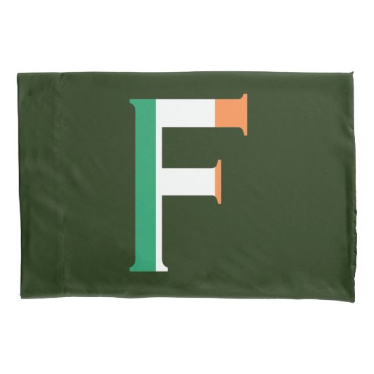 F Monogram bedekt met Ierse vlag pcnt Kussensloop (Voorkant)