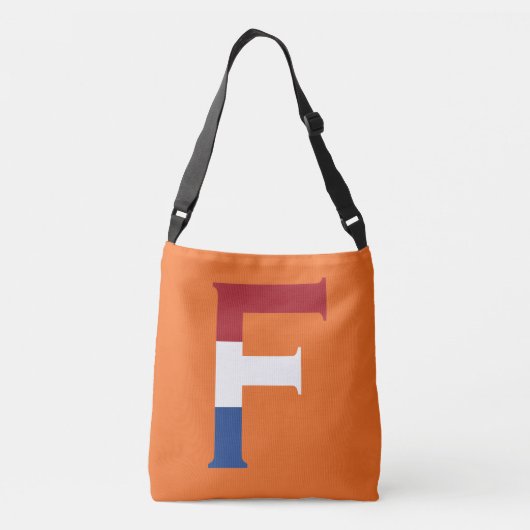 F Monogram bedekt met NLD Vlag op of cbbcnt Crossbody Tas (Achterkant)