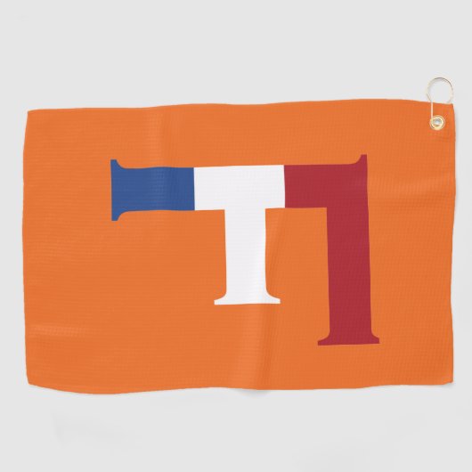 F Monogram bedekt met NLD Vlag op of gtcnt Golfhanddoek (Horizontaal)