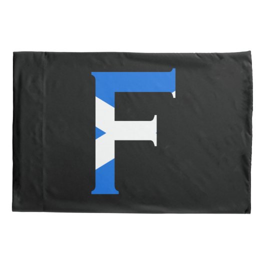 F Monogram bedekt met Schotse vlag pcnt Kussensloop (Achterkant)