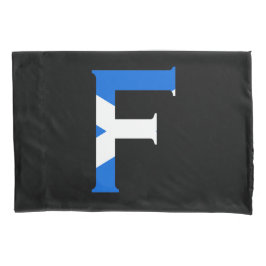 F Monogram bedekt met Schotse vlag pcnt Kussensloop