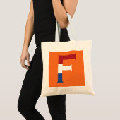 F Monogram bedekt op NLD Vlag op of btcnt Tote Bag (Voorkant (product))
