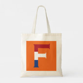 F Monogram bedekt op NLD Vlag op of btcnt Tote Bag (Achterkant)