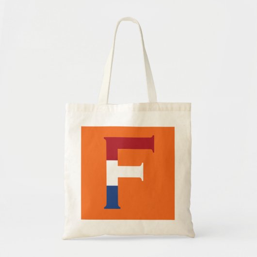 F Monogram bedekt op NLD Vlag op of btcnt Tote Bag (Voorkant)