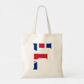 F Monogram bedekt op Union Jack Flag btcnt Tote Bag (Achterkant)