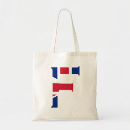 F Monogram bedekt op Union Jack Flag btcnt Tote Bag