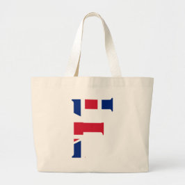 F Monogram bedekt op Union Jack Flag jitcnt Grote Tote Bag