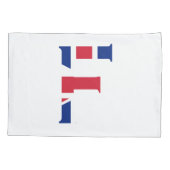F Monogram bedekt op Union Jack Flag pcnt Kussensloop (Achterkant)