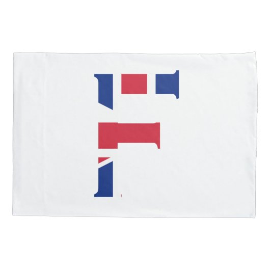 F Monogram bedekt op Union Jack Flag pcnt Kussensloop (Achterkant)