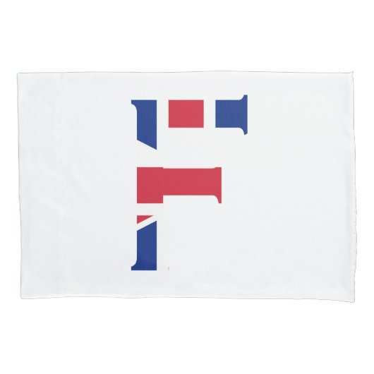 F Monogram bedekt op Union Jack Flag pcnt Kussensloop (Voorkant)