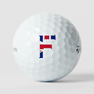 F Monogram bedekt op Union Jack Flag tmtp5 gbcnt Golfballen