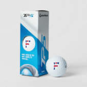 F Monogram bedekt op Union Jack Flag tmtp5 gbcnt Golfballen (Verpakking)