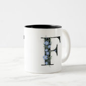 F Monogram Classic Zwart-wit Tweekleurige Koffiemok (Voorkant rechts)