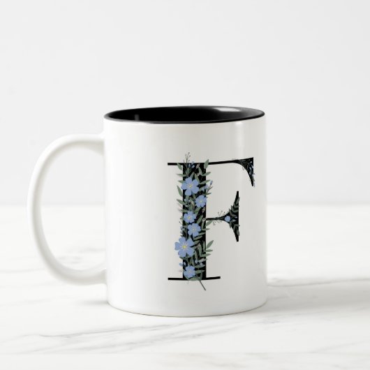 F Monogram Classic Zwart-wit Tweekleurige Koffiemok (Links)