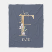 F Monogram Floral - Aangepaste fleece Blanket (Voorkant)