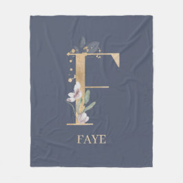 F Monogram Floral - Aangepaste fleece Blanket Deken