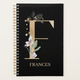 F Monogram Floral Aangepaste Planner