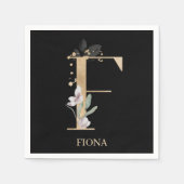 F Monogram Floral Servet (Voorkant)