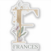 F Monogram Floral Sticker (Voorkant)